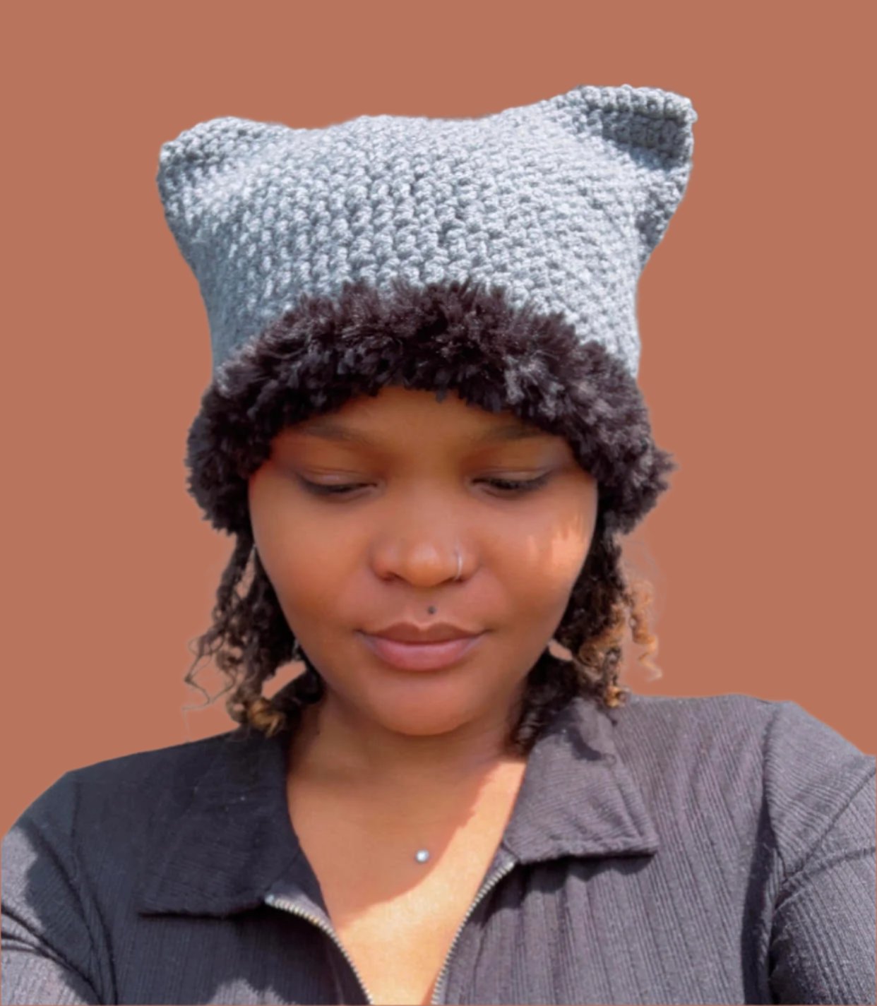 Faux Fur Cat Ear Beanie