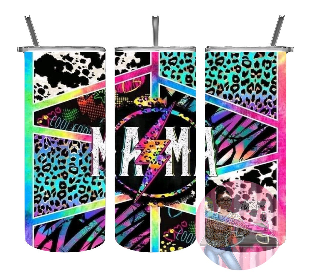 Mama Animal Print Tumbler