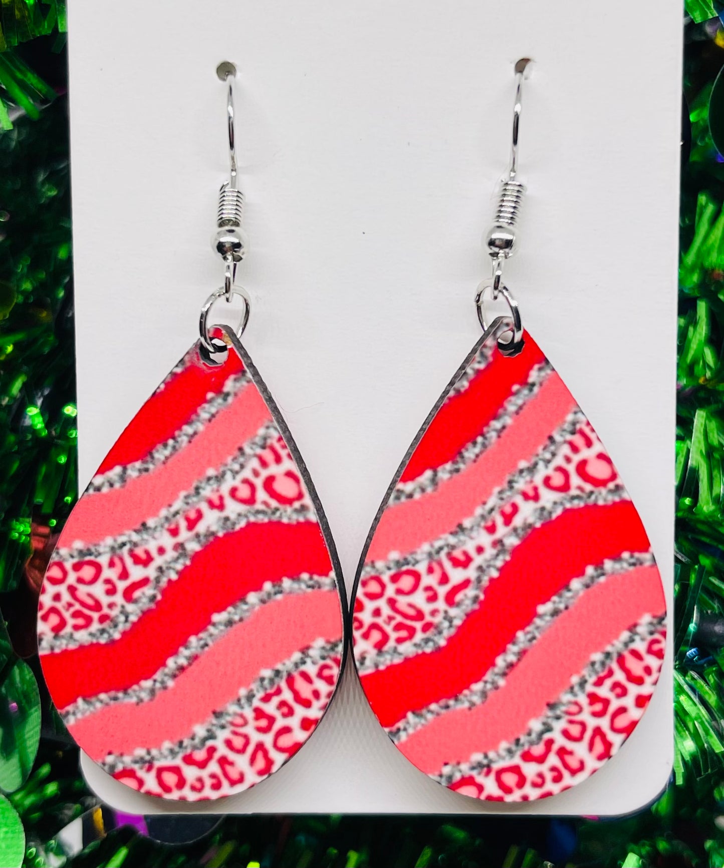 Pink Leopard Print Earrings