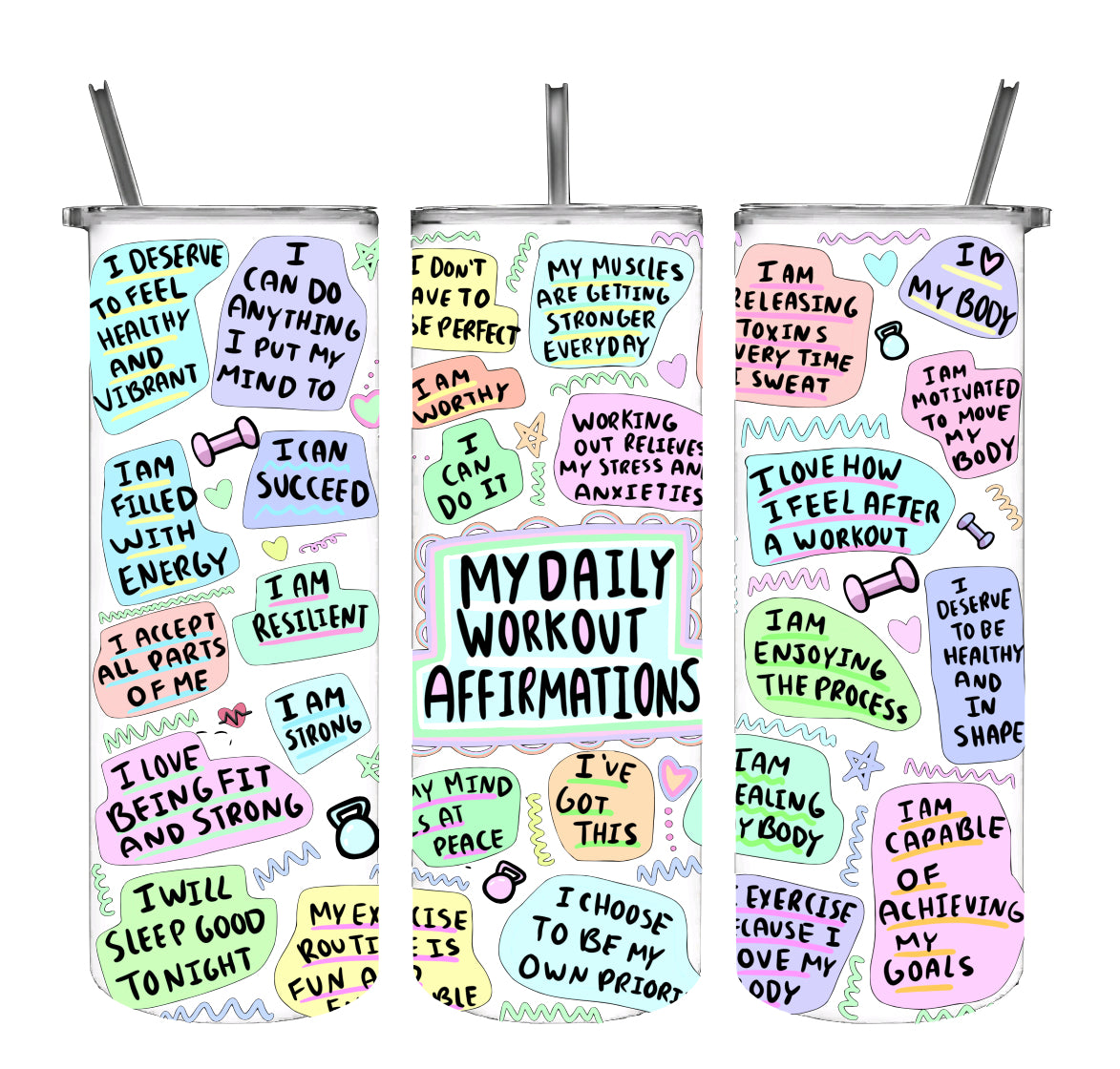 Daily Workout Affirmations Tumbler