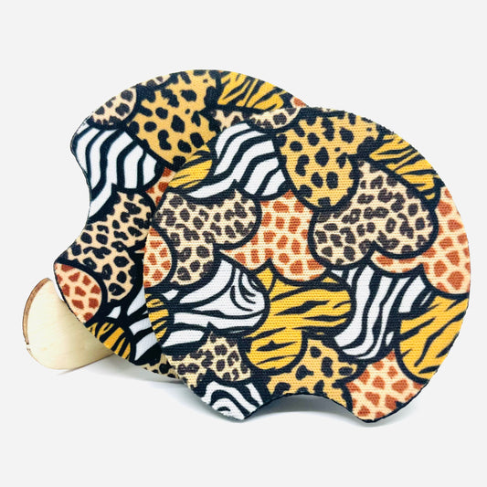 Animal Print Heart Car Coaster