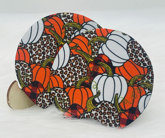 Pumpkin &Leopard Print Car Coaster