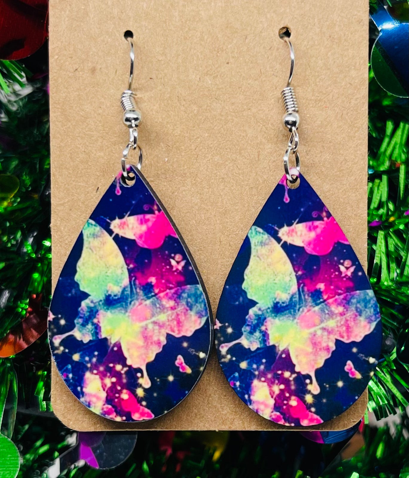 Color Burst Butterfly Earrings