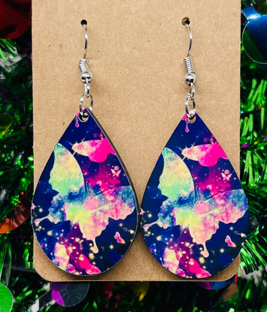 Color Burst Butterfly Earrings